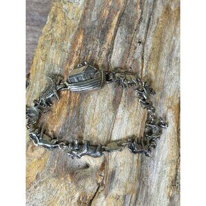 Vintage GSJ Sterling Silver Noahs Ark Animal Bracelet Giraffe Elephant